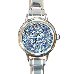 Modern Nouveau Pattern Round Italian Charm Watch by dflcprints