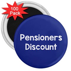 Pensioners Discount Sale Blue 3  Magnets (100 Pack)