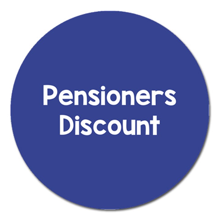 Pensioners Discount Sale Blue Magnet 5  (Round)