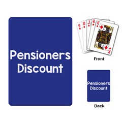 Pensioners Discount Sale Blue Playing Card