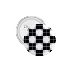 Plaid Black White 1 75  Buttons by Mariart