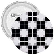 Plaid Black White 3  Buttons