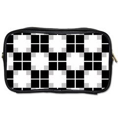 Plaid Black White Toiletries Bags 2-side