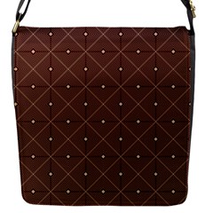 Coloured Line Squares Brown Plaid Chevron Flap Messenger Bag (s)