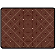 Coloured Line Squares Brown Plaid Chevron Double Sided Fleece Blanket (large)  by Mariart