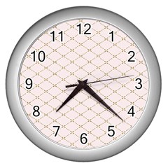 Plaid Star Flower Iron Wall Clocks (silver)  by Mariart