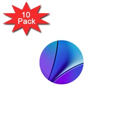 Line Blue Light Space Purple 1  Mini Buttons (10 Pack) 