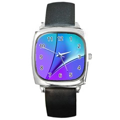 Line Blue Light Space Purple Square Metal Watch