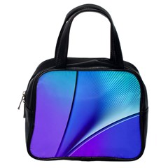 Line Blue Light Space Purple Classic Handbags (one Side)