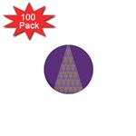 Pyramid Triangle  Purple 1  Mini Buttons (100 pack)  Front