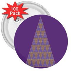 Pyramid Triangle  Purple 3  Buttons (100 Pack)  by Mariart