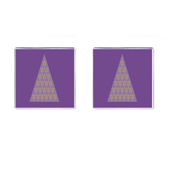 Pyramid Triangle  Purple Cufflinks (square) by Mariart