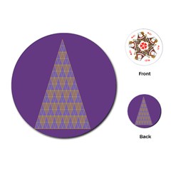 Pyramid Triangle  Purple Playing Cards (round)  by Mariart