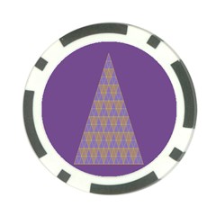 Pyramid Triangle  Purple Poker Chip Card Guard