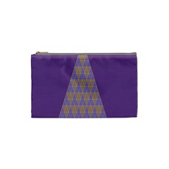 Pyramid Triangle  Purple Cosmetic Bag (small) 