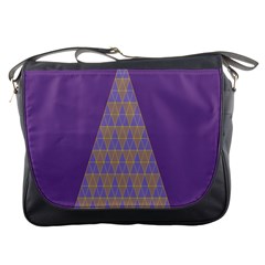 Pyramid Triangle  Purple Messenger Bags by Mariart