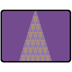 Pyramid Triangle  Purple Double Sided Fleece Blanket (large) 