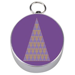 Pyramid Triangle  Purple Silver Compasses by Mariart