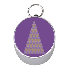 Pyramid Triangle  Purple Mini Silver Compasses by Mariart