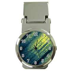 Polygon Dark Triangle Green Blacj Yellow Money Clip Watches