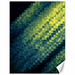 Polygon Dark Triangle Green Blacj Yellow Canvas 12  X 16  