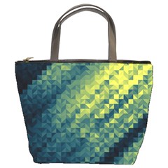 Polygon Dark Triangle Green Blacj Yellow Bucket Bags