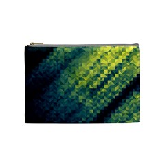 Polygon Dark Triangle Green Blacj Yellow Cosmetic Bag (medium) 