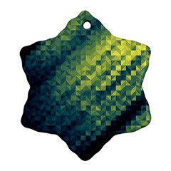 Polygon Dark Triangle Green Blacj Yellow Ornament (snowflake) by Mariart