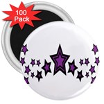 Star Purple Space 3  Magnets (100 pack) Front