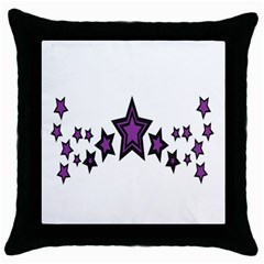 Star Purple Space Throw Pillow Case (Black)