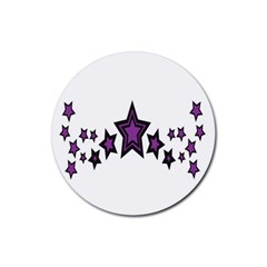 Star Purple Space Rubber Coaster (Round) 
