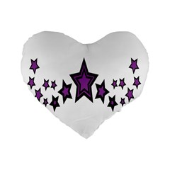 Star Purple Space Standard 16  Premium Flano Heart Shape Cushions