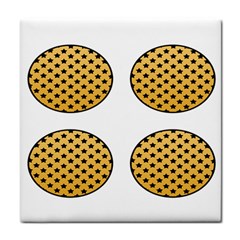 Star Circle Orange Round Polka Tile Coasters by Mariart