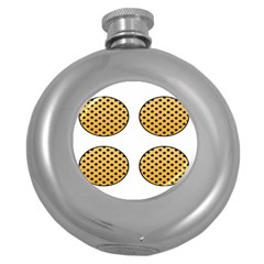 Star Circle Orange Round Polka Round Hip Flask (5 Oz) by Mariart