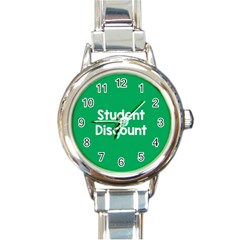 Student Discound Sale Green Round Italian Charm Watch