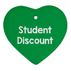 Student Discound Sale Green Heart Ornament (Two Sides)