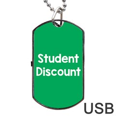 Student Discound Sale Green Dog Tag USB Flash (One Side)