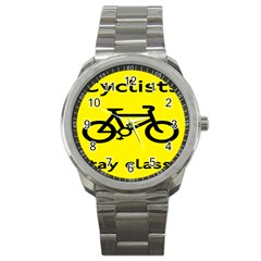 Stay Classy Bike Cyclists Sport Sport Metal Watch