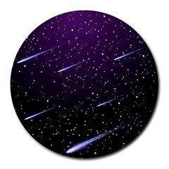 Starry Night Sky Meteor Stock Vectors Clipart Illustrations Round Mousepads