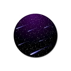 Starry Night Sky Meteor Stock Vectors Clipart Illustrations Rubber Coaster (Round) 