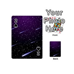 Starry Night Sky Meteor Stock Vectors Clipart Illustrations Playing Cards 54 (Mini) 