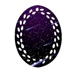 Starry Night Sky Meteor Stock Vectors Clipart Illustrations Ornament (Oval Filigree)