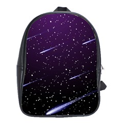 Starry Night Sky Meteor Stock Vectors Clipart Illustrations School Bags (XL) 