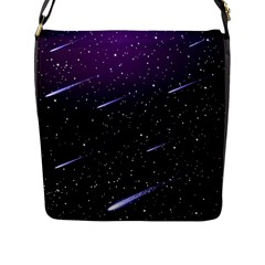 Starry Night Sky Meteor Stock Vectors Clipart Illustrations Flap Messenger Bag (L) 