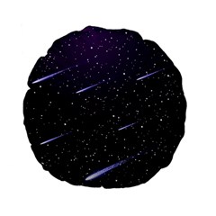 Starry Night Sky Meteor Stock Vectors Clipart Illustrations Standard 15  Premium Flano Round Cushions