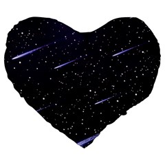 Starry Night Sky Meteor Stock Vectors Clipart Illustrations Large 19  Premium Flano Heart Shape Cushions