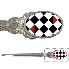 Survace Floor Plaid Bleck Red White Letter Openers by Mariart