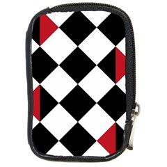 Survace Floor Plaid Bleck Red White Compact Camera Cases by Mariart