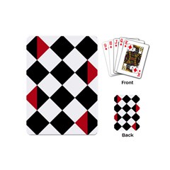 Survace Floor Plaid Bleck Red White Playing Cards (mini)  by Mariart