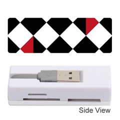 Survace Floor Plaid Bleck Red White Memory Card Reader (stick)  by Mariart